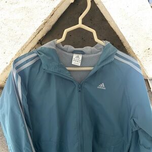 Adidas Light Blue Hooded Jacket